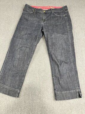 CJ By Cookie Johnson Womens Mercy Crop Straight Leg Jeans Size 31 Dark Wash
